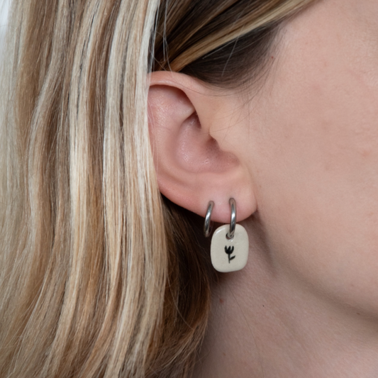 Boucles d'oreille - Rectangle - Tulipe
