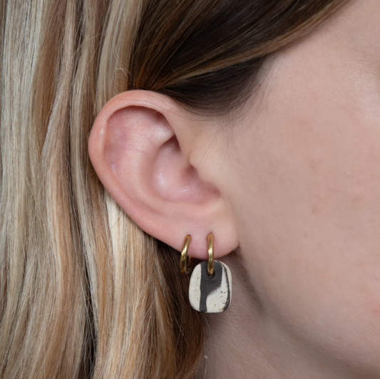 Boucles d'oreille - Rectangle - Terre mêlée