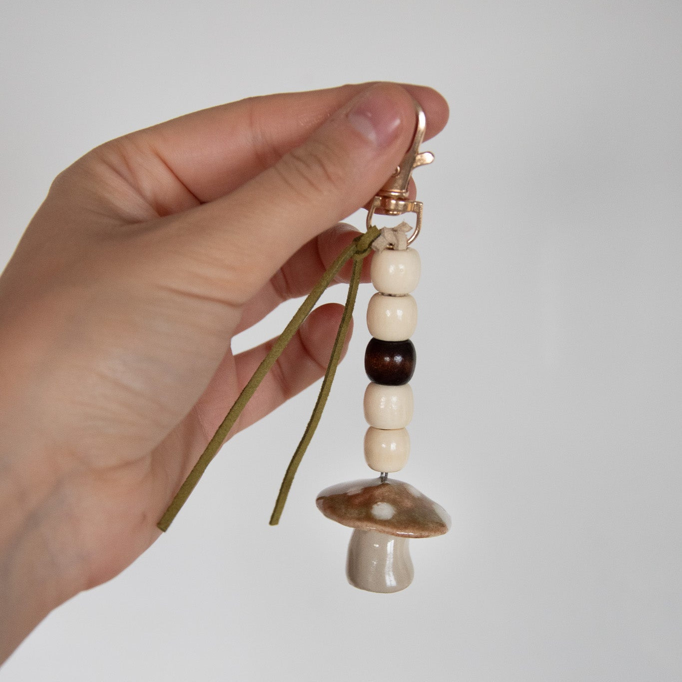 Porte-clé/ Grigri de sac - Champi beige