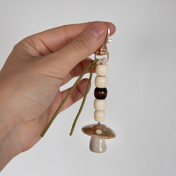 Porte-clé/ Grigri de sac - Champi beige