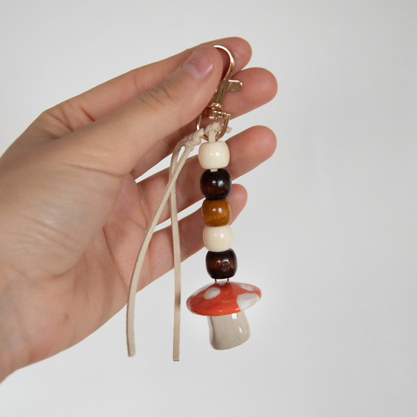 Porte-clé/ Grigri de sac - Champignon orange